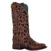 Western Boots * | Shop New Corral Boot Women'S Black Inlay Embroidered Stud Boot