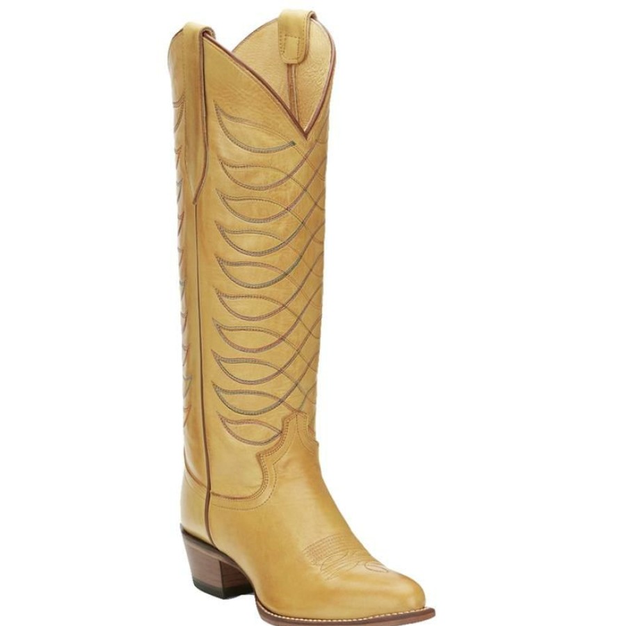 Western Boots * | 100% Guarantee Justin Whitley Antique Yellow Women'S Boots