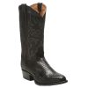 Western Boots * | Best Sale Tony Lama Black Nacogdoches Teju Lizard Men'S Boots