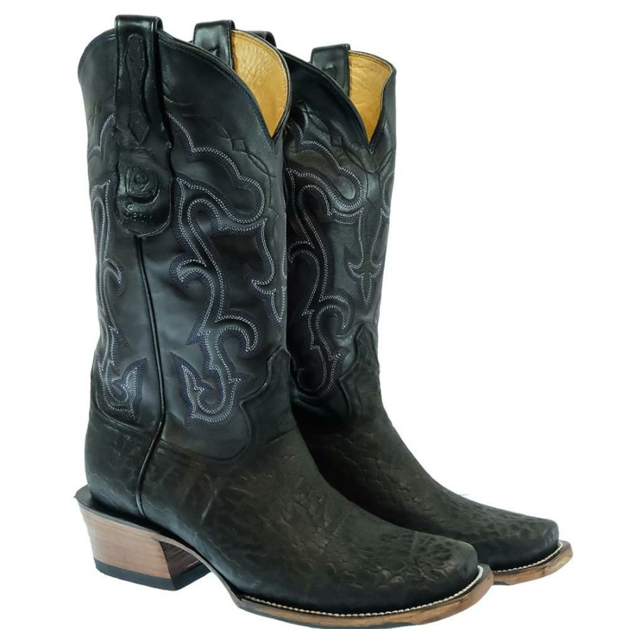 Western Boots * | Reasonable Price Serna Black Buffalo Men'S Boot