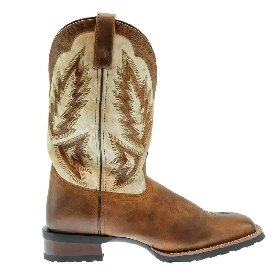 Western Boots * | Crazy Deals Laredo Koufax Tan And White Men'S Boots