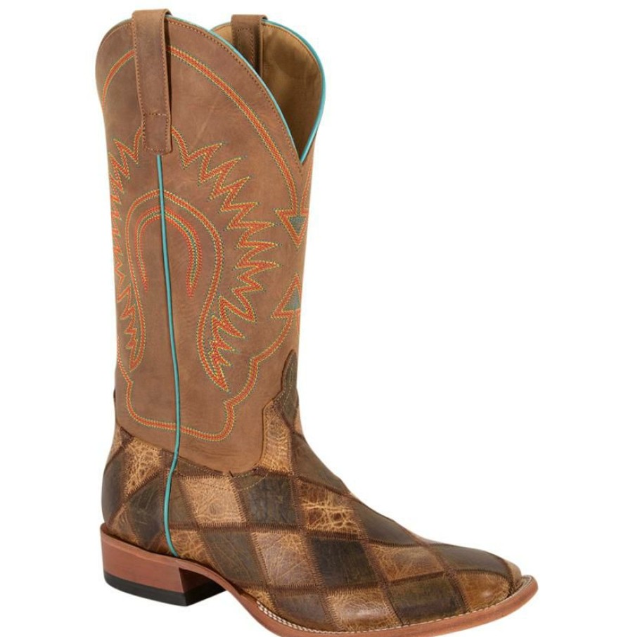 Western Boots * | Crazy Deals Horsepower Men'S Crazy Train Checkered & Patchwork Cowboy Boots