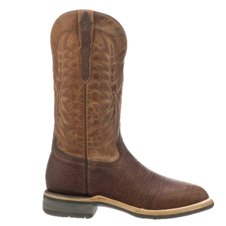 Western Boots * | Clearance Lucchese Rudy Chocolate Cowhide Men'S Barn Boots