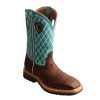 Western Boots * | Shop New Twisted X Mens Lite Work Turquoise Pull On Steel Toe Boot