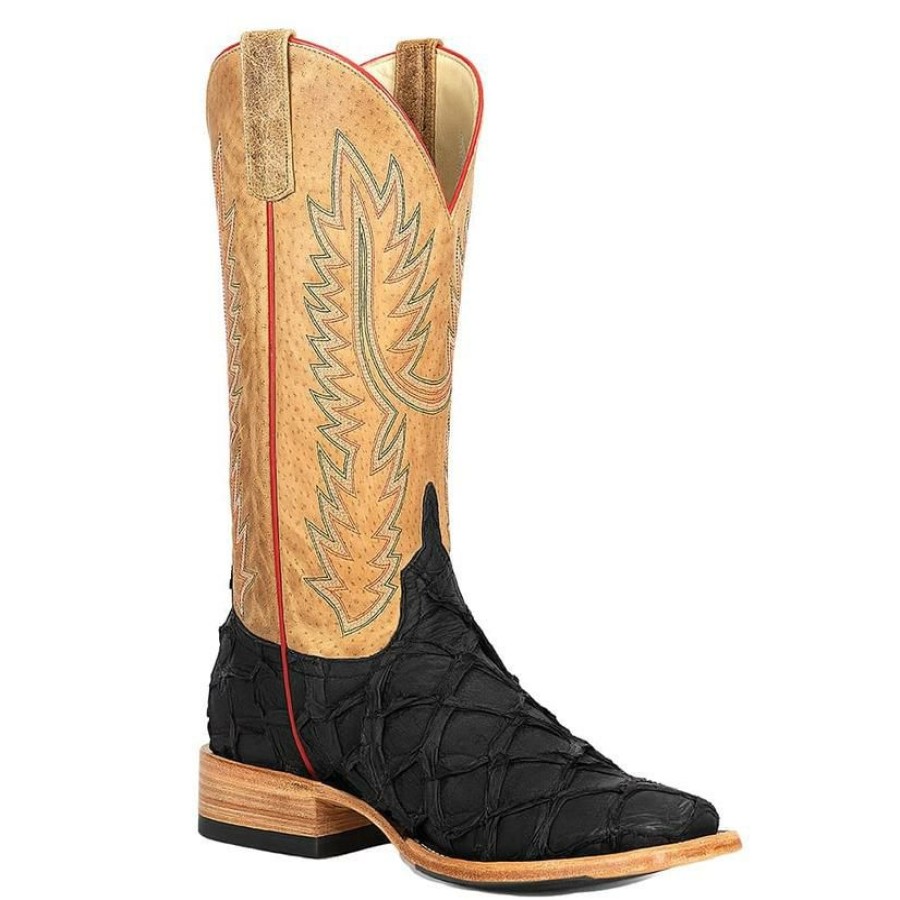 Western Boots * | Crazy Deals Horsepower Black Matte Big Bass Tan Sinsation Men'S Boots