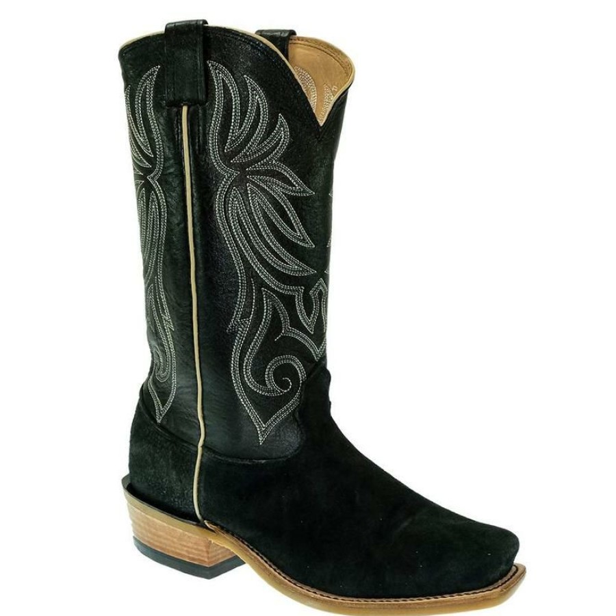 Western Boots * | New Fenoglio Black Roughout Men'S Boots