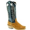 Western Boots * | Shop New Fenoglio Men'S Red Brown Roughout With Blue Upper Boots