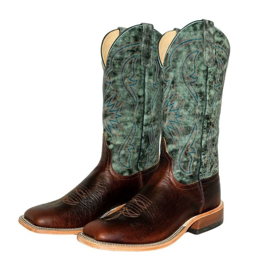 Western Boots * | Reasonable Price Anderson Bean Mike Tyson Bison With Aqua Monet Men'S Boots