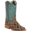 Western Boots * | Best Sale Anderson Bean Kids' Angry Bird Turquoise & Brown Patchwork Boots