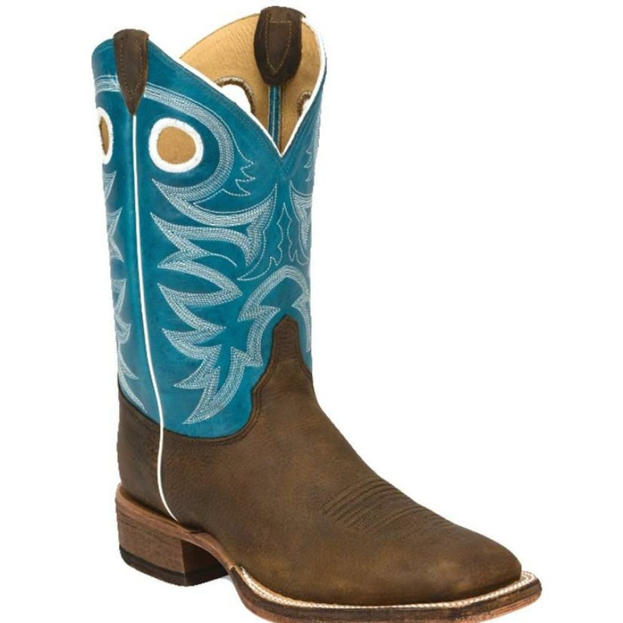 Western Boots * | Wholesale Justin Caddo Blue Bent Rail Mens' Boots