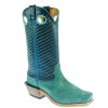 Western Boots * | Cheap Fenoglio Turquoise Eagle Roughout Bios Men'S Boot