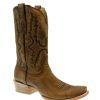 Western Boots * | New Corral Brown Embroidered Square Toe Men'S Boots