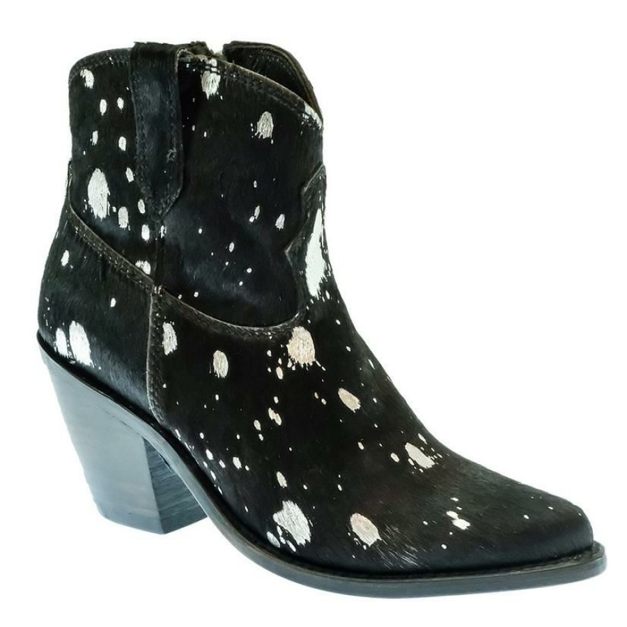 Western Boots * | 100% Guarantee Liberty Black Ruanda Black And Silver Women'S Shorty Boots