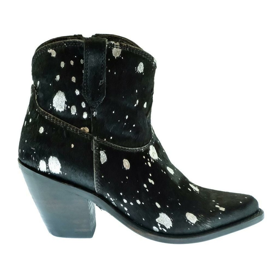 Western Boots * | 100% Guarantee Liberty Black Ruanda Black And Silver Women'S Shorty Boots