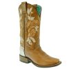 Western Boots * | 100% Guarantee Corral Honey Bone Floral Embroidered Women'S Boot