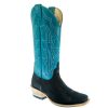 Western Boots * | Reasonable Price Macie Bean Top Hand Black Suede And Turquoise Top Women'S Boots