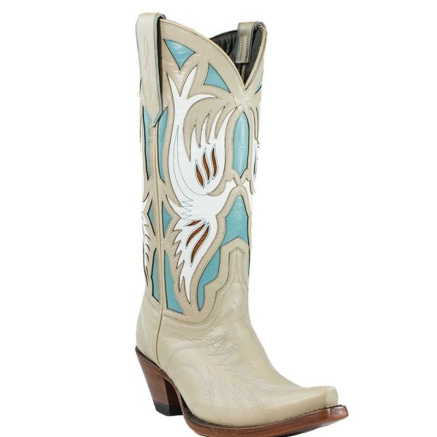 Western Boots * | Best Guaranteed Azulado Sam Bone And Aqua Calf Women'S Boots