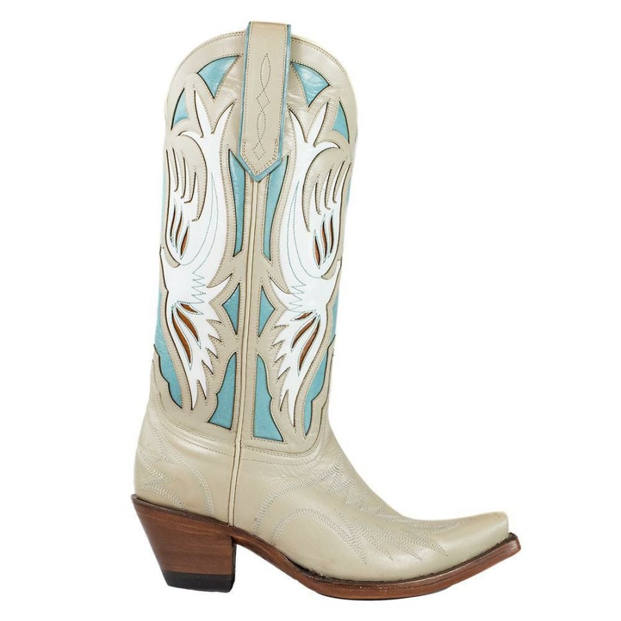 Western Boots * | Best Guaranteed Azulado Sam Bone And Aqua Calf Women'S Boots