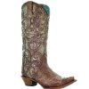 Western Boots * | Less Expensive Corral Cognac Purple Glitter Inlay And Studs Women'S Boots