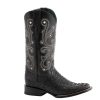 Western Boots * | Official Ferrini Mens Black Caiman Crocodile Print Cowboy Boots