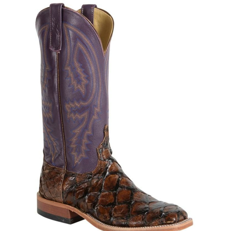 Western Boots * | Cheap Anderson Bean Chocolate And Purple Big Bass Boots