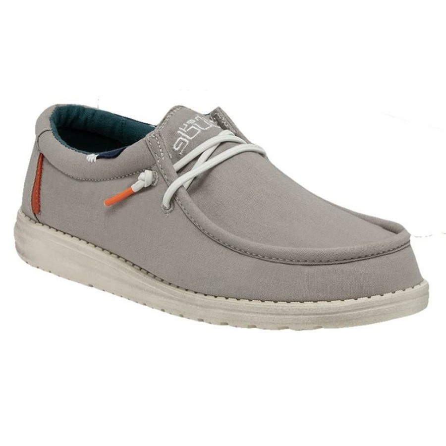 Shoes * | Best Sale Hey Dude Wally Washed Smoked Grey Men'S Shoe