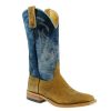 Western Boots * | Clearance Anderson Bean Natural Brahma Bison With Navy Boots