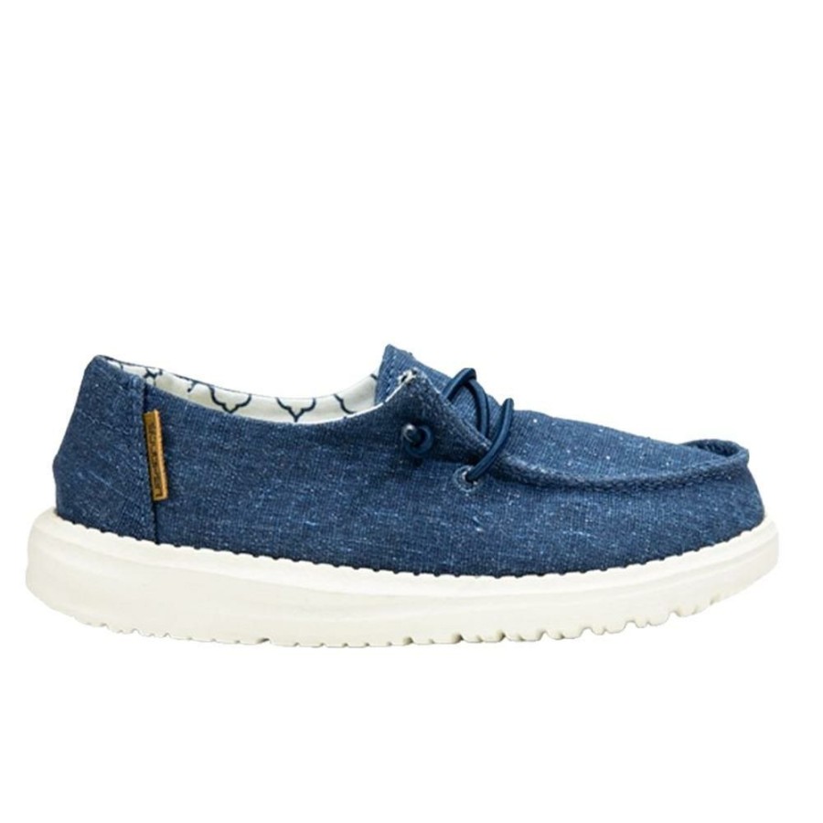 Shoes * | Limited Edition Hey Dude Wendy Youth Sparkling Denim Shoe