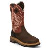 Western Boots * | Reasonable Price Justin Mens Roughneck Waterproof Steel Toe Work Boot