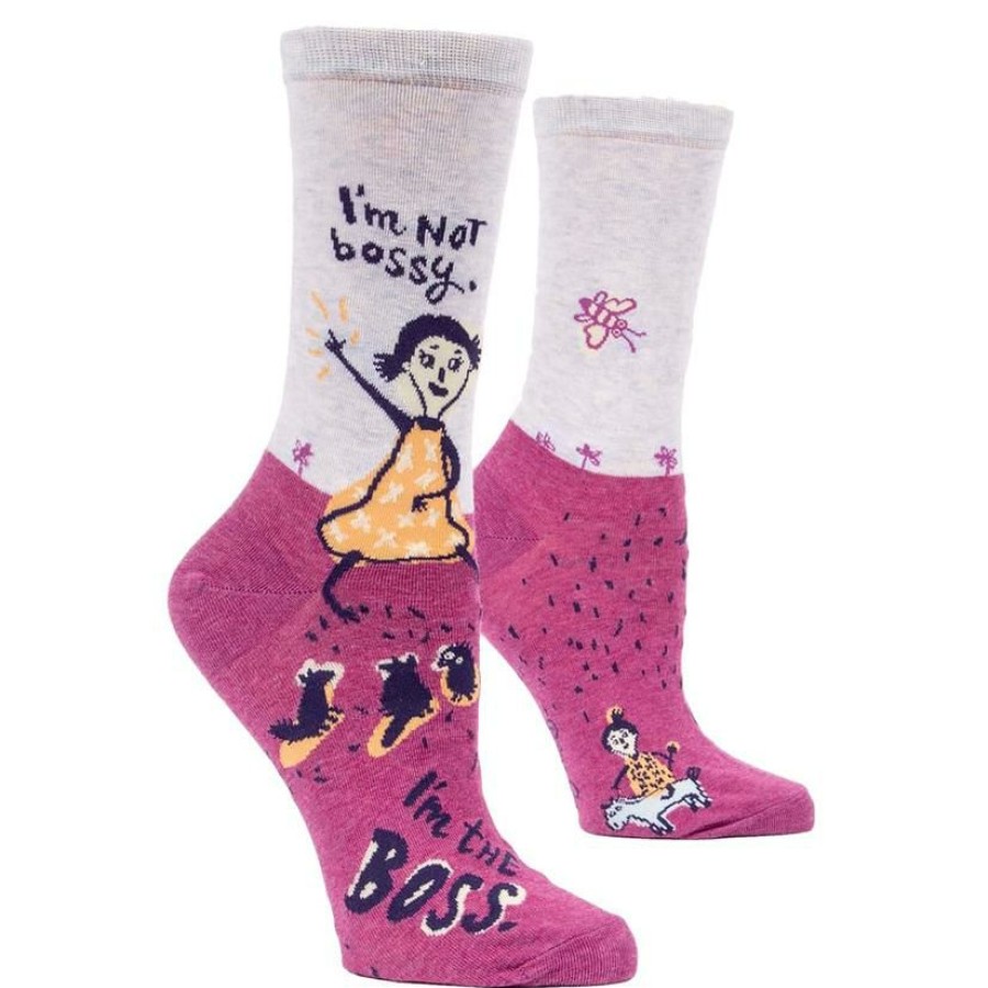 Socks * | Outlet Sale Blue Q I'M Not Bossy Women'S Crew Socks