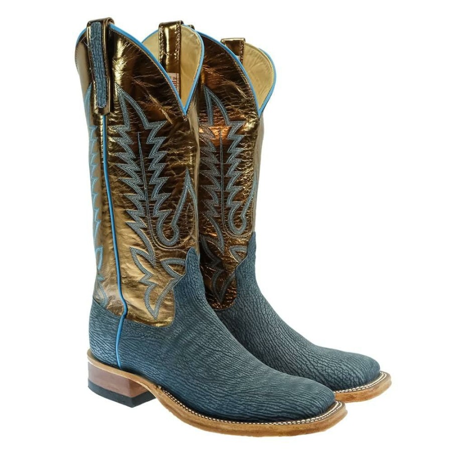 Western Boots * | Cheap Anderson Blue Safari Shark Women'S Boots