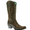 Western Boots * | Clearance Corral Brown Overlay With Crystal Studs Women'S Boots