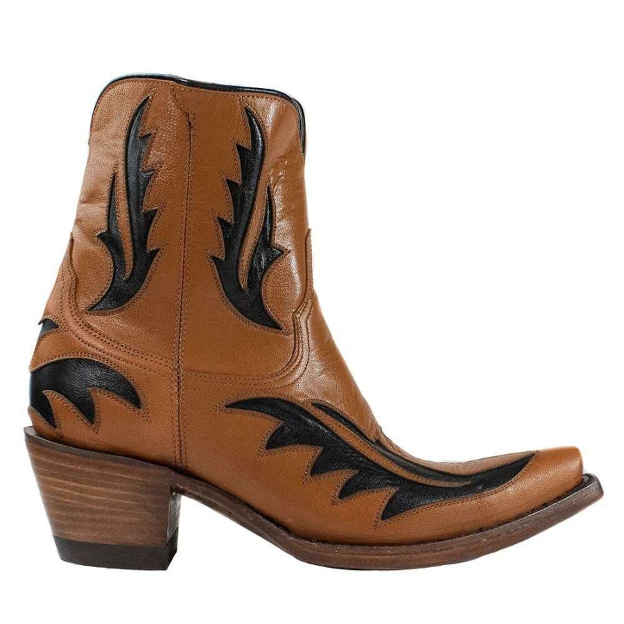 Western Boots * | Shop New Azulado Lisa Brown And Black Women'S Shortie Boots