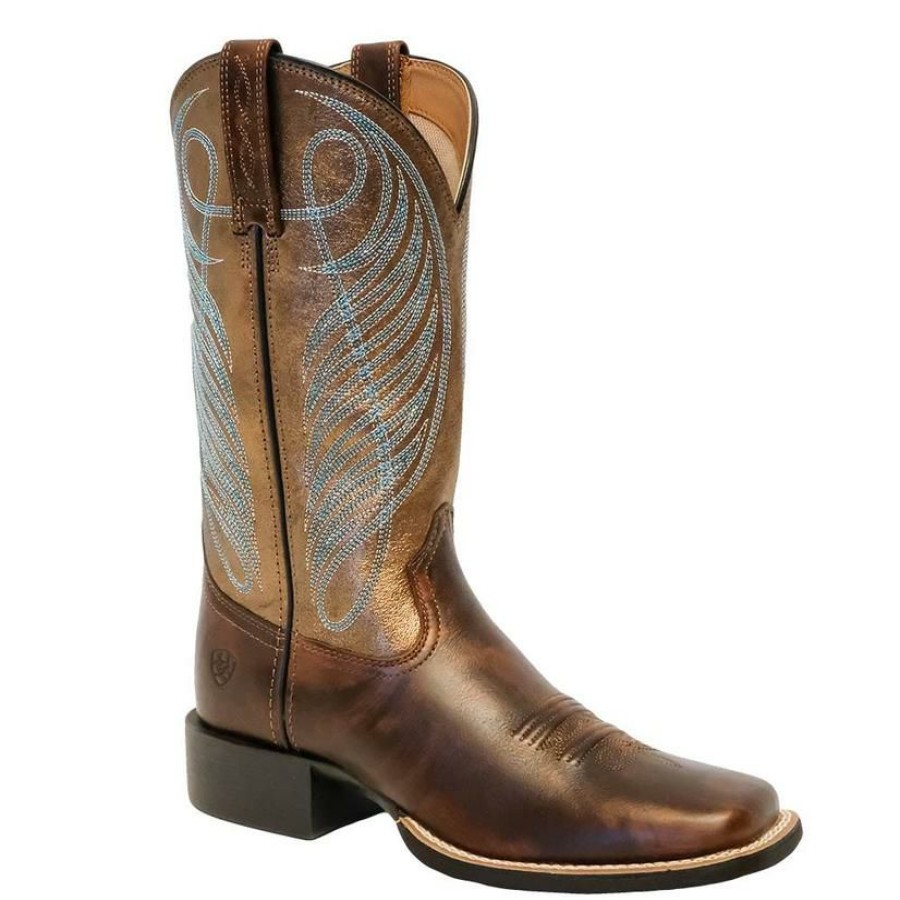 Western Boots * | Official Ariat Womens Round Up Square Toe Boots