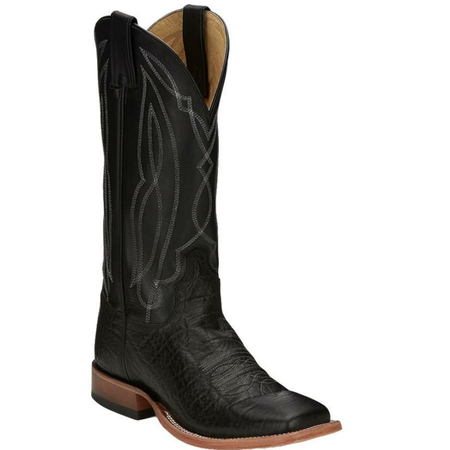 Western Boots * | Shop New Tony Lama Mens Flat Black Tide Boots