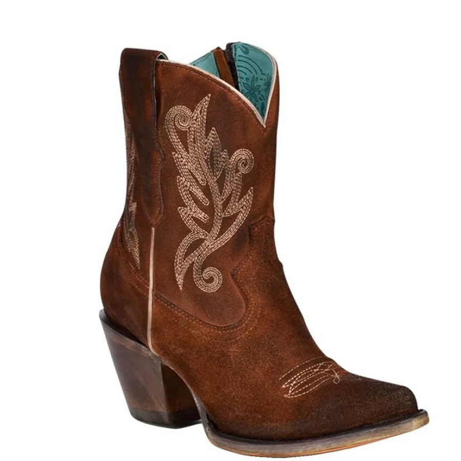 Western Boots * | Excellent Corral Boots Women'S Cognac Embroidery Ankle Boot