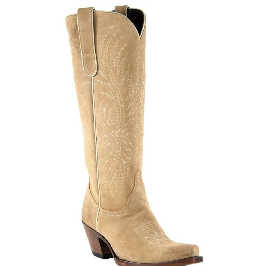 Western Boots * | Best Sale Azulado Stella Sand Suede Tonal Women'S Boots